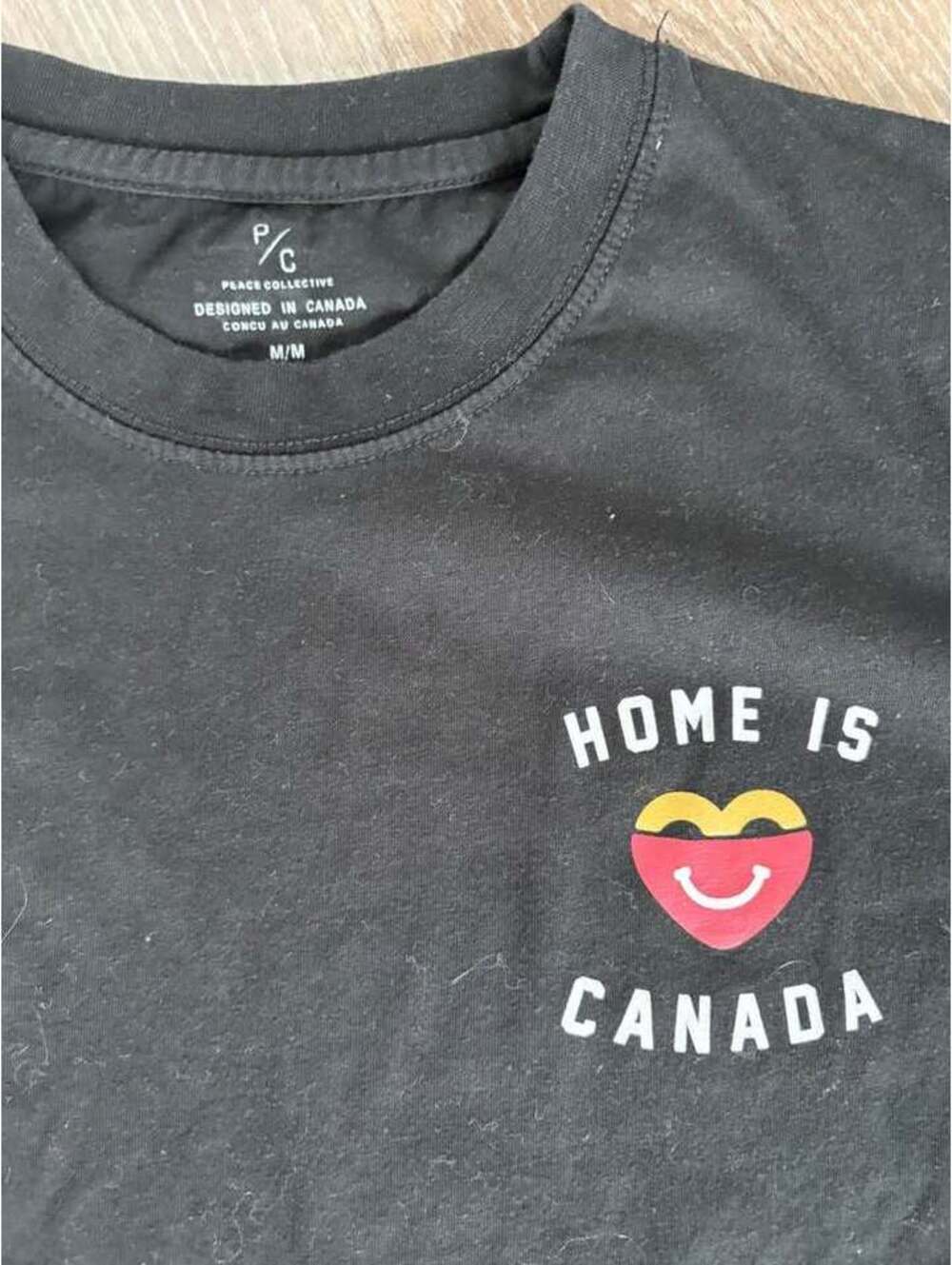 Peace Collective x McDonalds Home is Canada t shirt adult medium